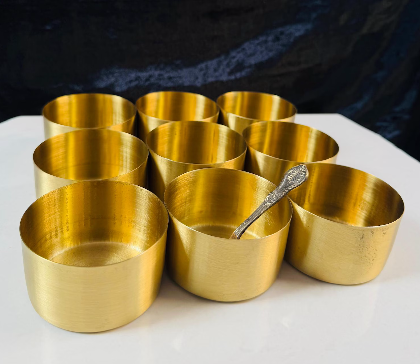 Handcrafted Brass Masala Box with Lid | Traditional Indian Spice Box for Kitchen