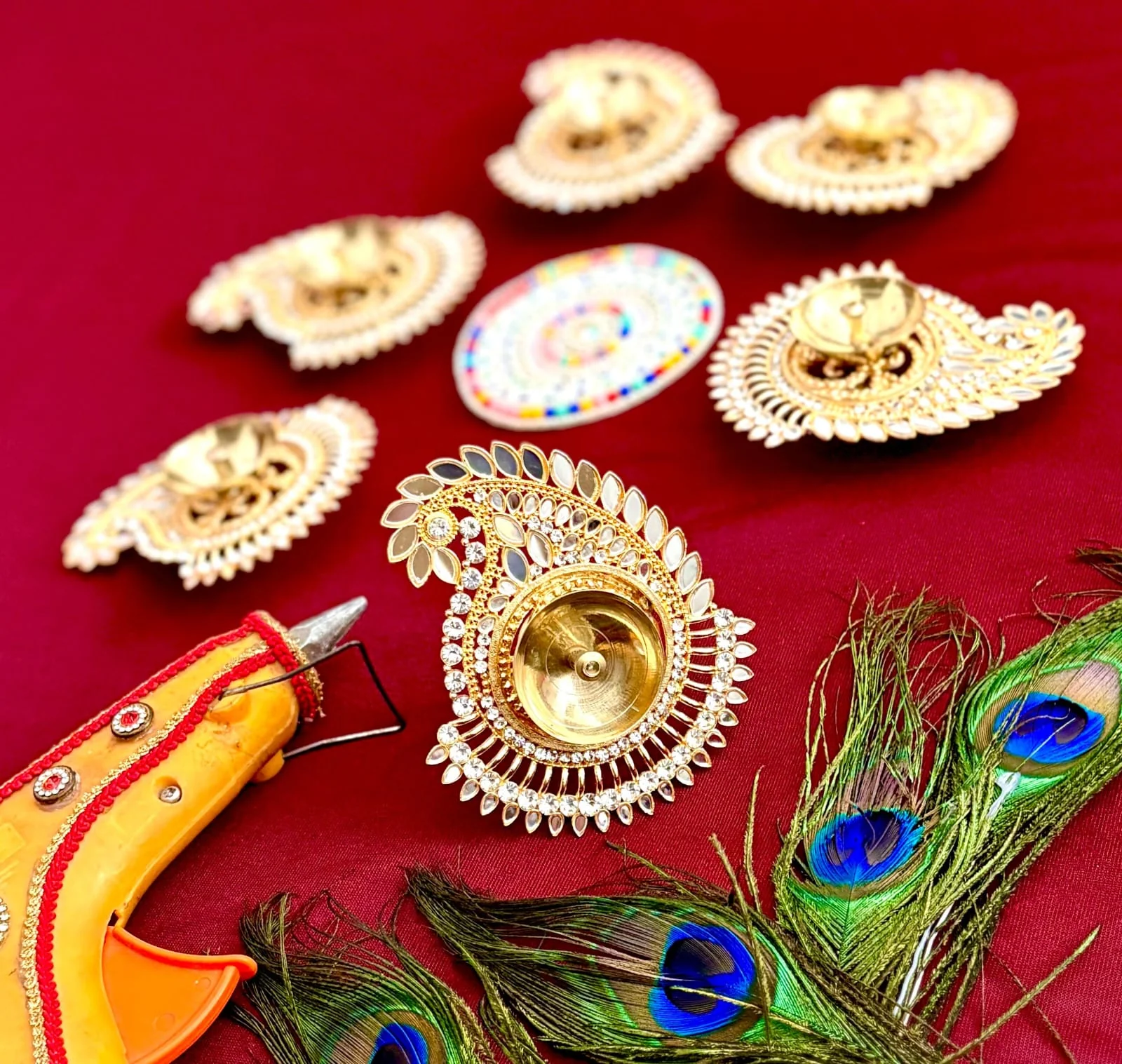 Kundan Work Diya