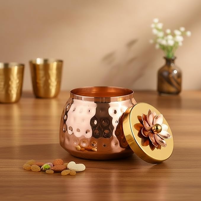 Dry Fruit Bowl Copper Plated Jars