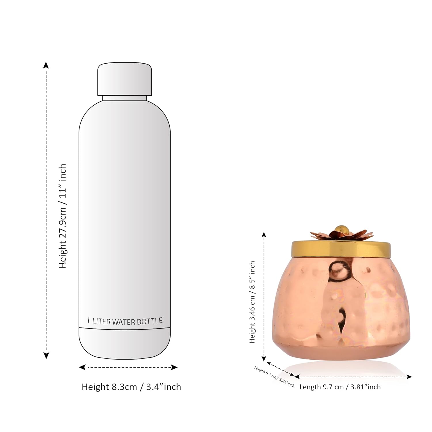 Dry Fruit Bowl Copper Plated Jars