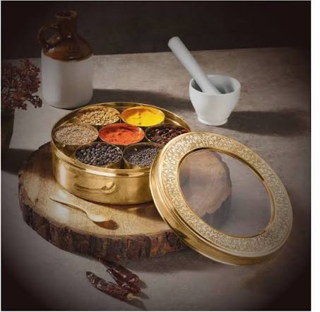 Handcrafted Brass Masala Box