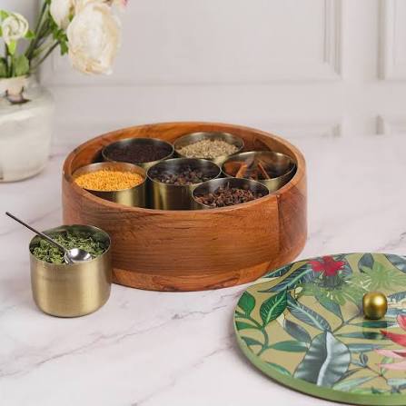 Handpainted & Printed Metal Spice Box