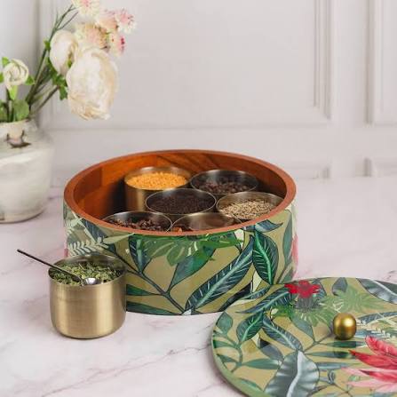 Handpainted & Printed Metal Spice Box