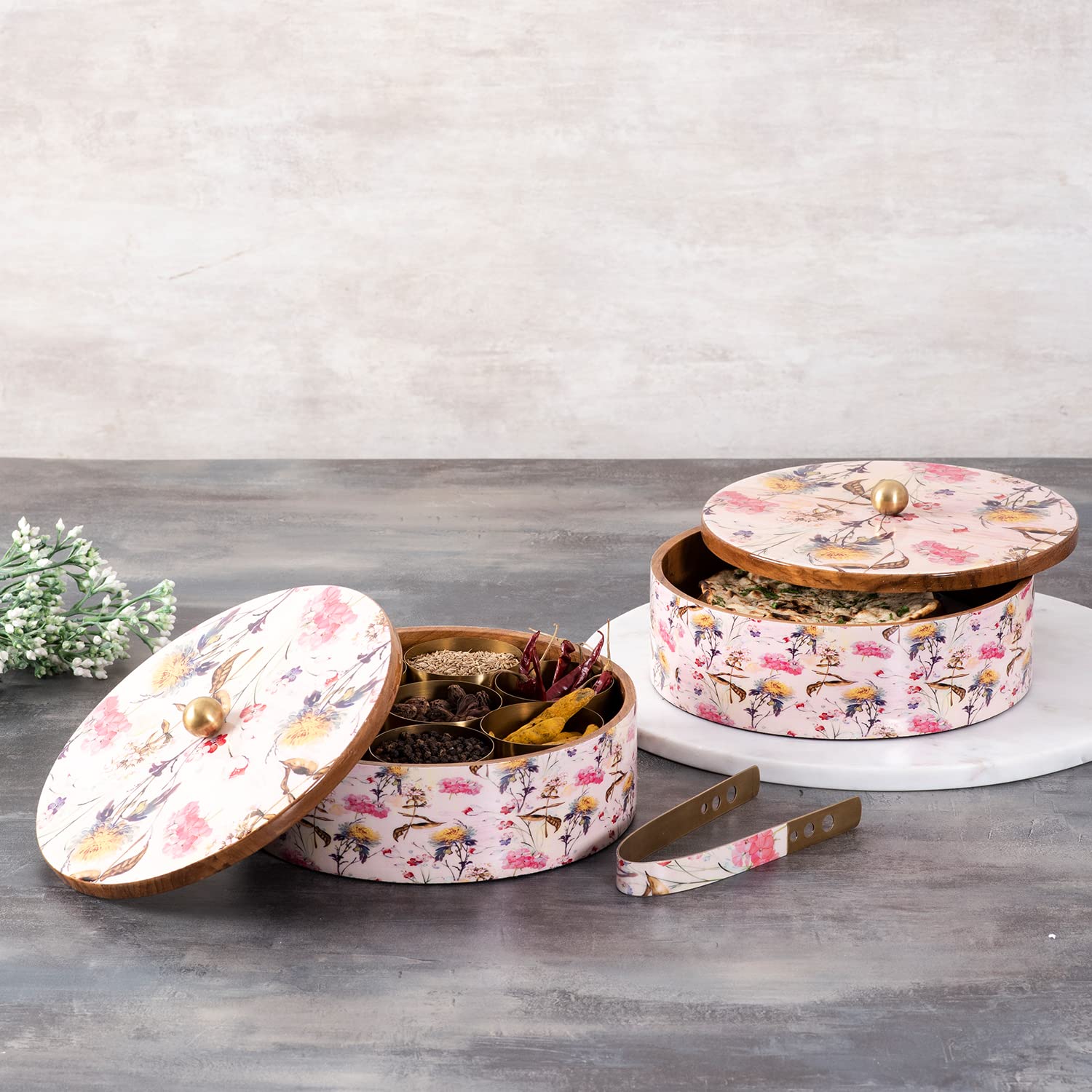 Handpainted & Printed Metal Spice Box