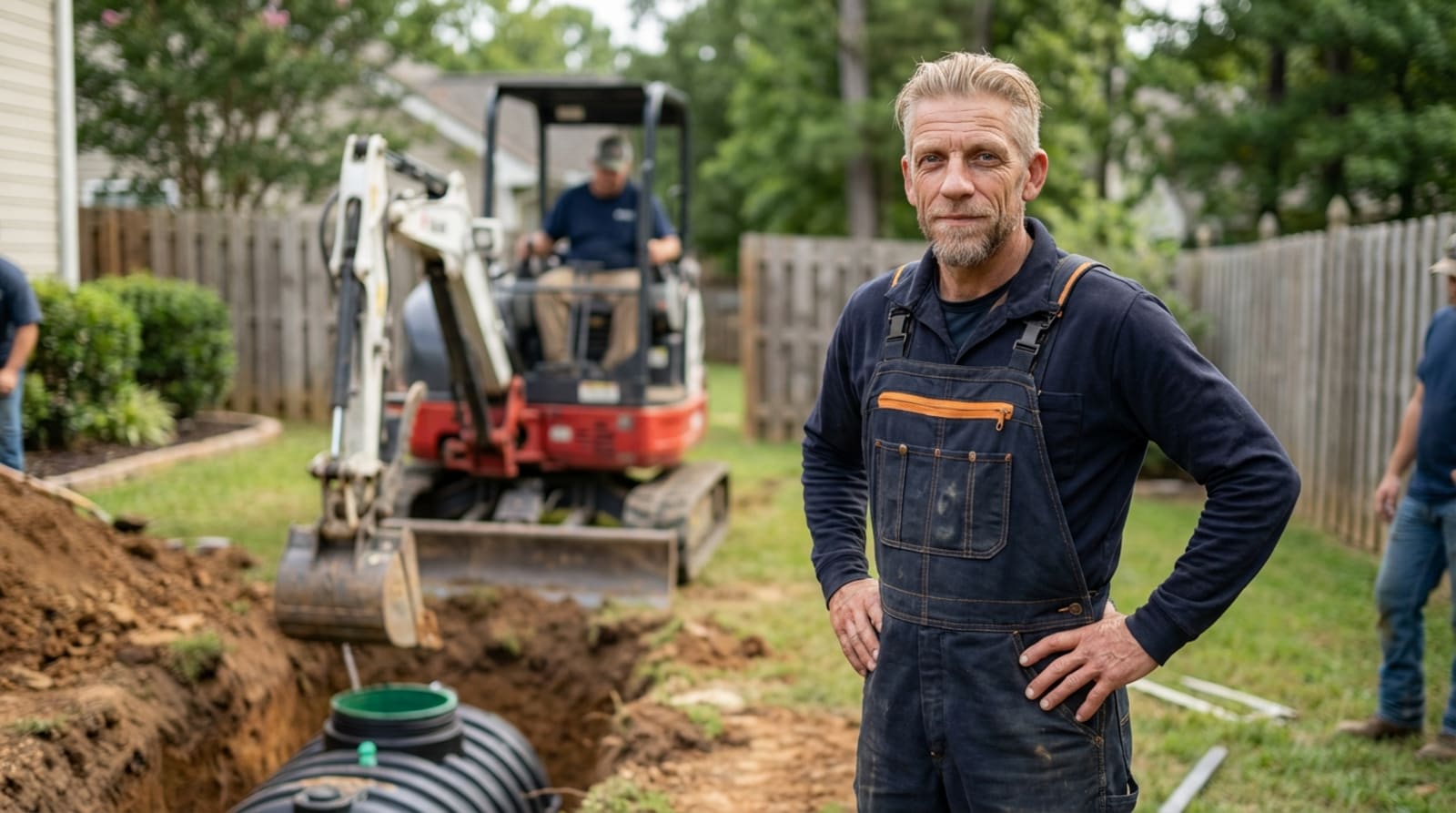 Expert technician inspecting a septic tank system at Chattanooga Septic Tank in Chattanooga, TN