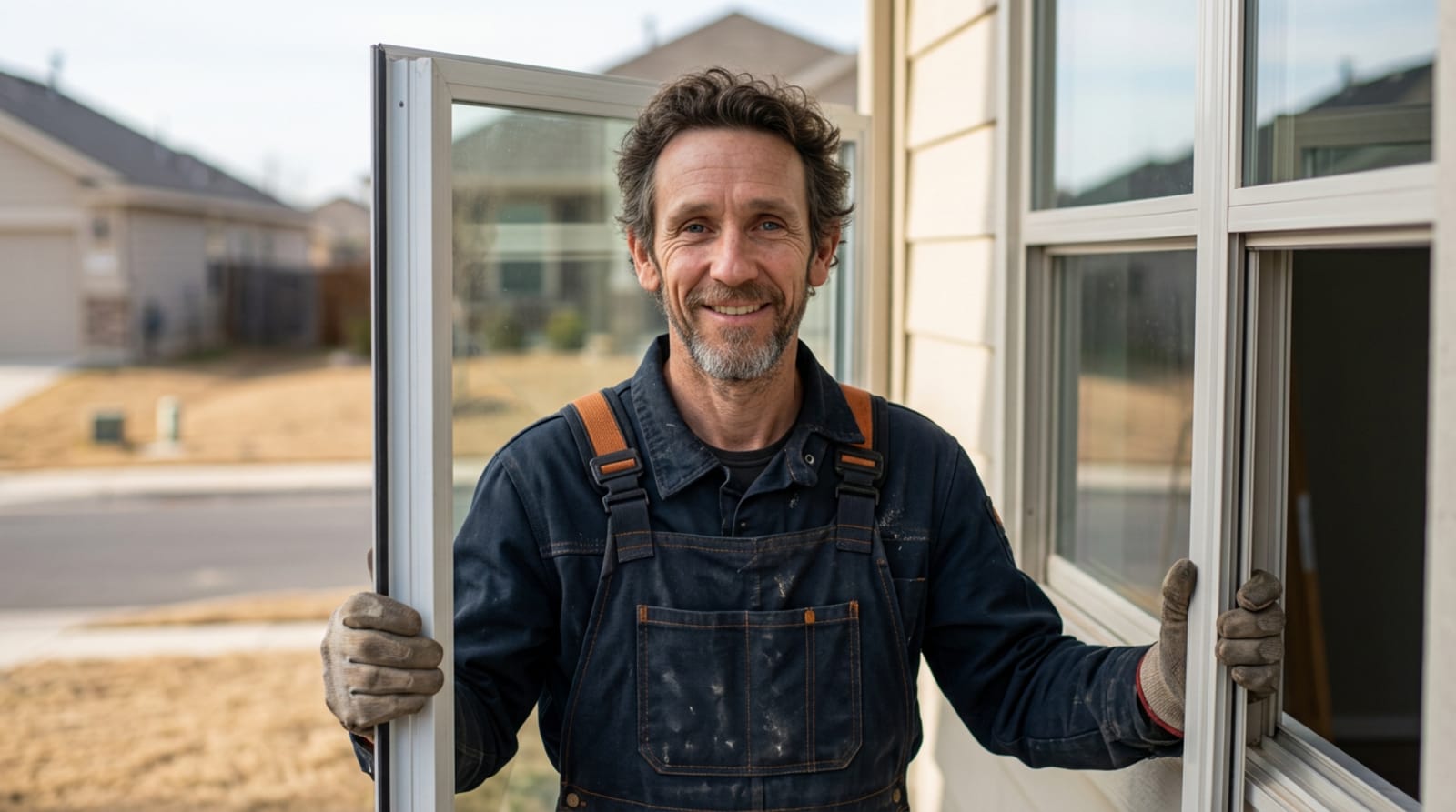 Modern home exterior with new energy-efficient windows installed by Window Replacement Austin in Austin, TX