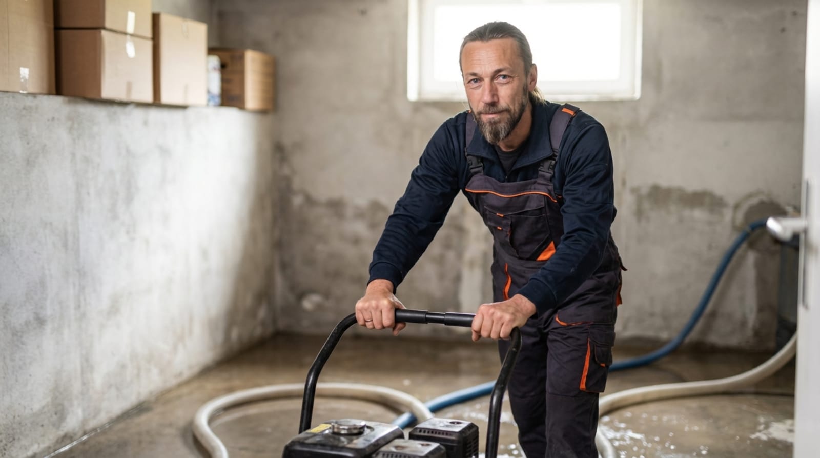 Professional water damage restoration team working on flood cleanup in a residential home in Norfolk, VA