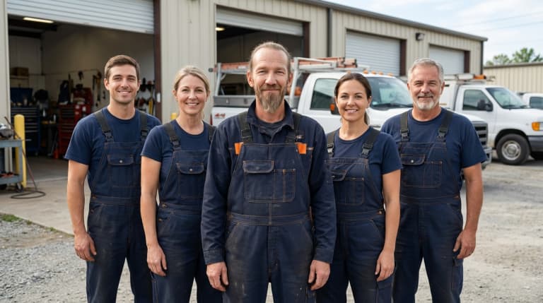 Septic Tank Installation Wilmington team installing a septic tank system in Wilmington, NC backyard