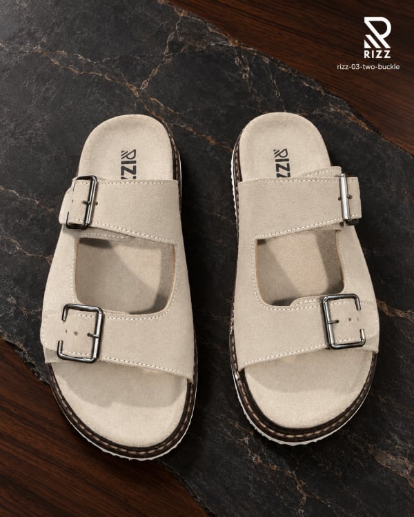 RIZZ Half Suede Two-Buckle Sandals for Men | Handcrafted —  handcrafted leather by RIZZ Leather
