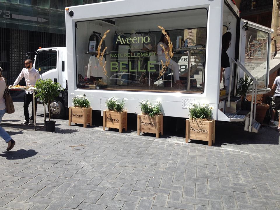 Aveeno glass display truck