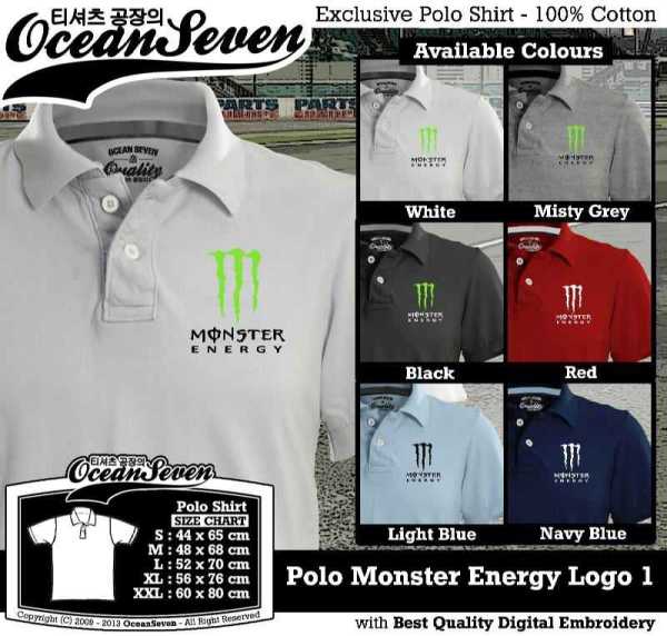 Polo Shirt Monster Energy Logo 1