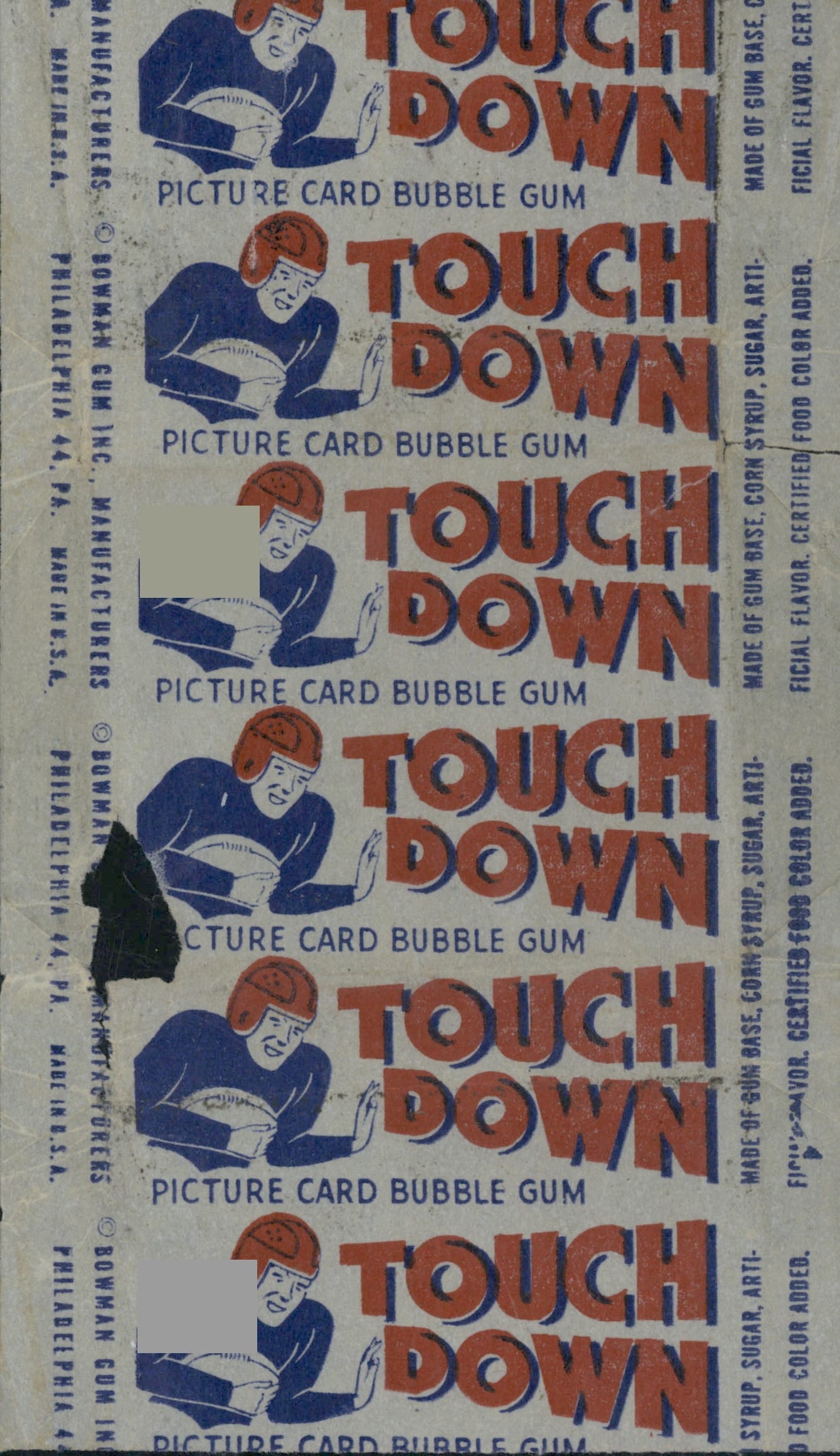 1948 Bowman Football 5 Cent Wax Wrapper