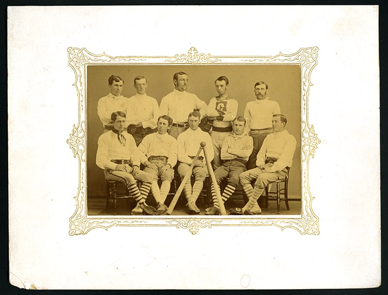 Oberlin College baseball team photograph c.1876 Type 1