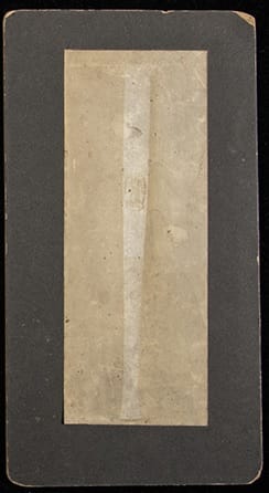 1880s-1900s Faded image of an early baseball bat on 4.5"x8.5" mount. Type 1
