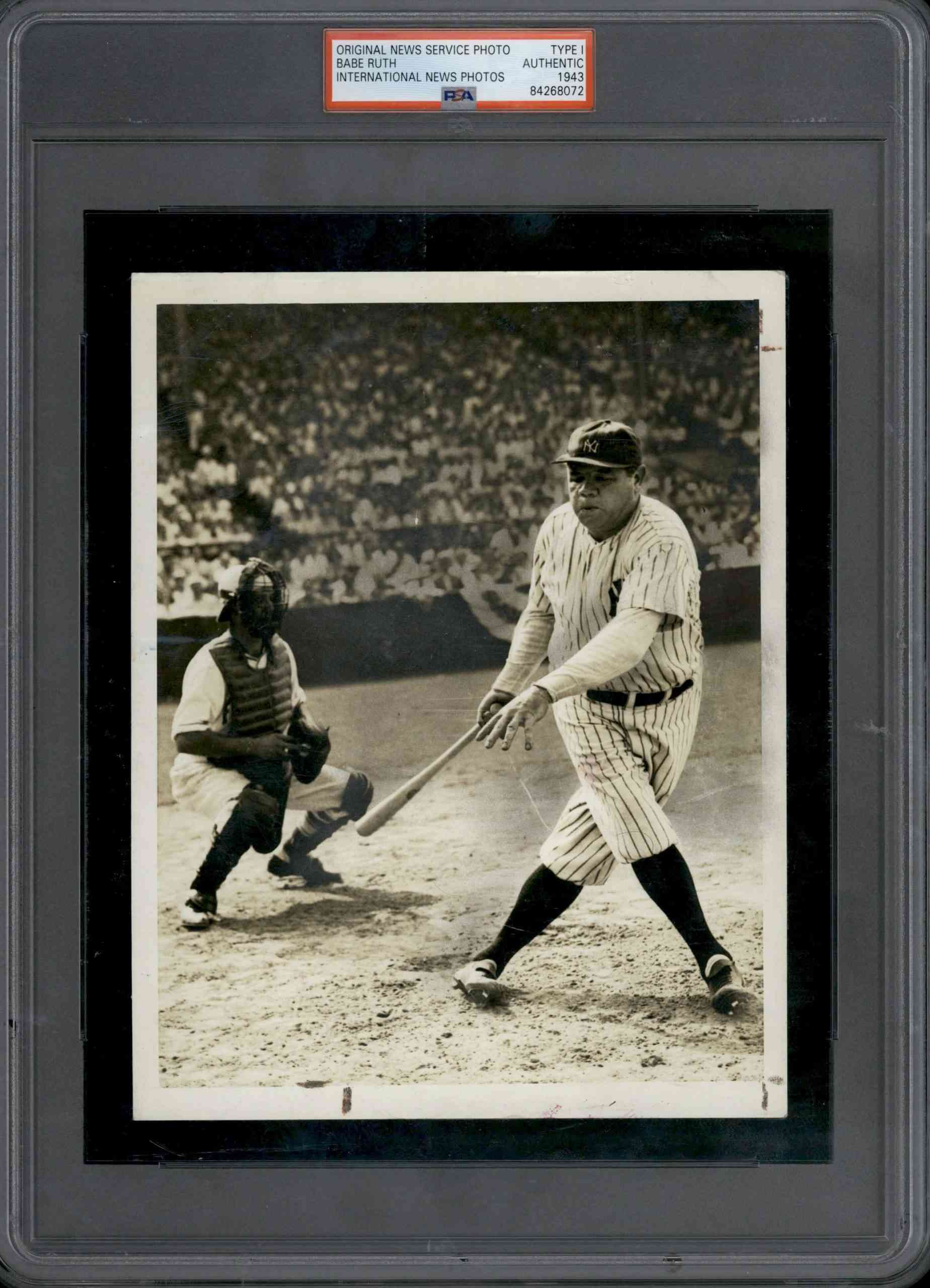 1943 Type 1 Authentic PSA DNA Babe Ruth Photo 6.5" x 8.5"