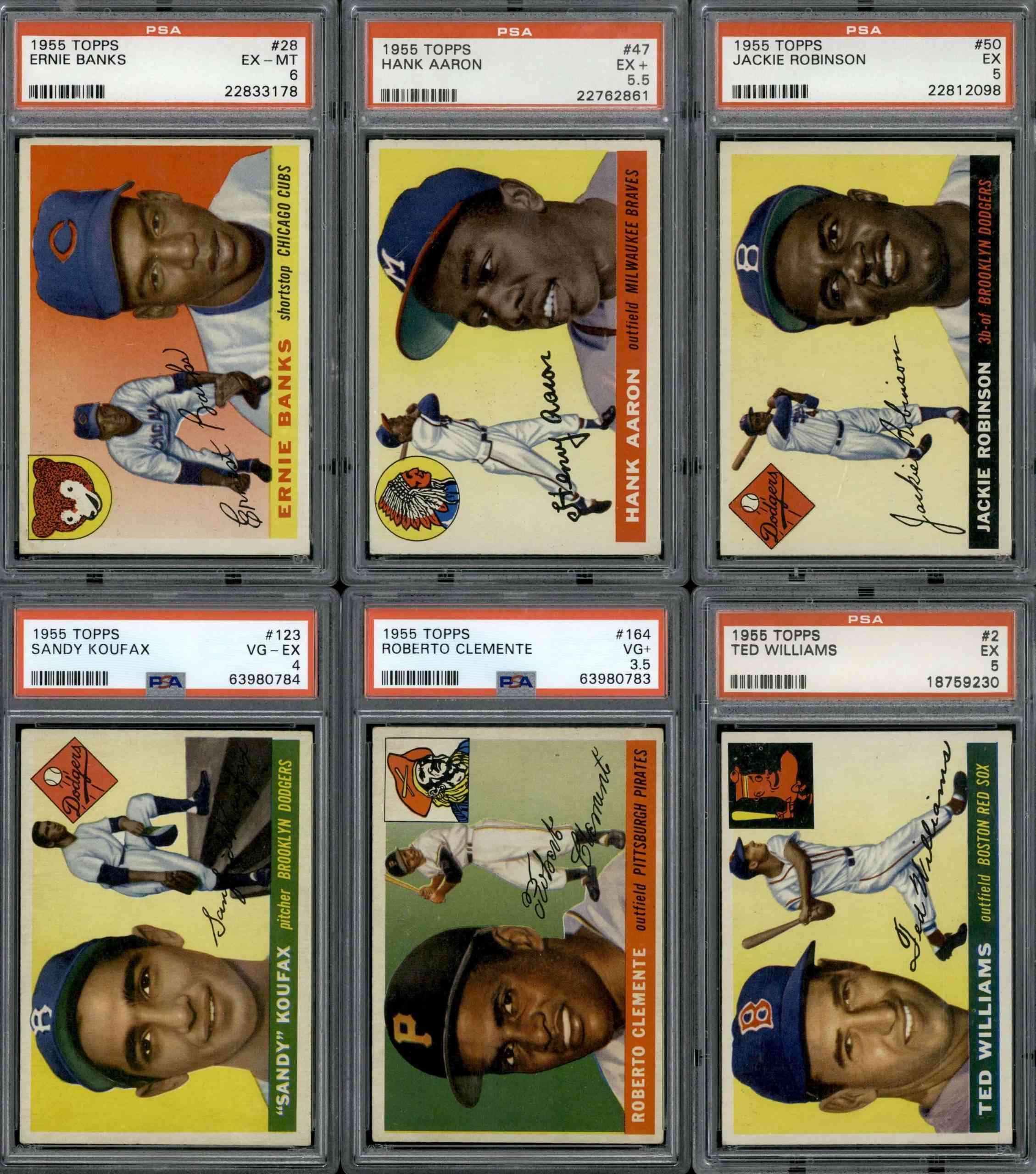 1955 Topps Baseball Complete Set 206/206 Mid-Grade PSA Clemente Koufax