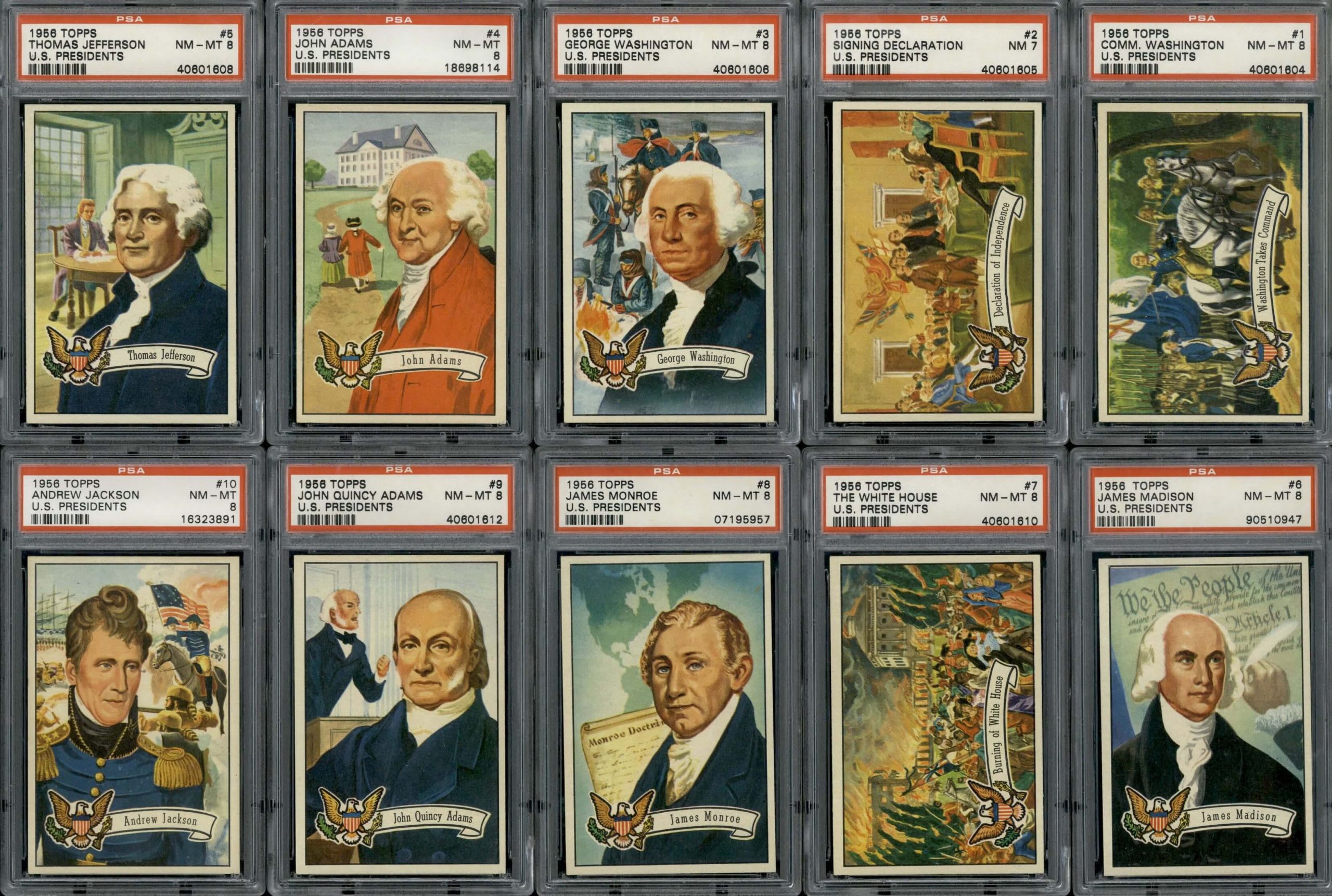 1956 Topps U.S. Presidents Complete Set (36) All PSA Washington Lincoln 33 PSA 8