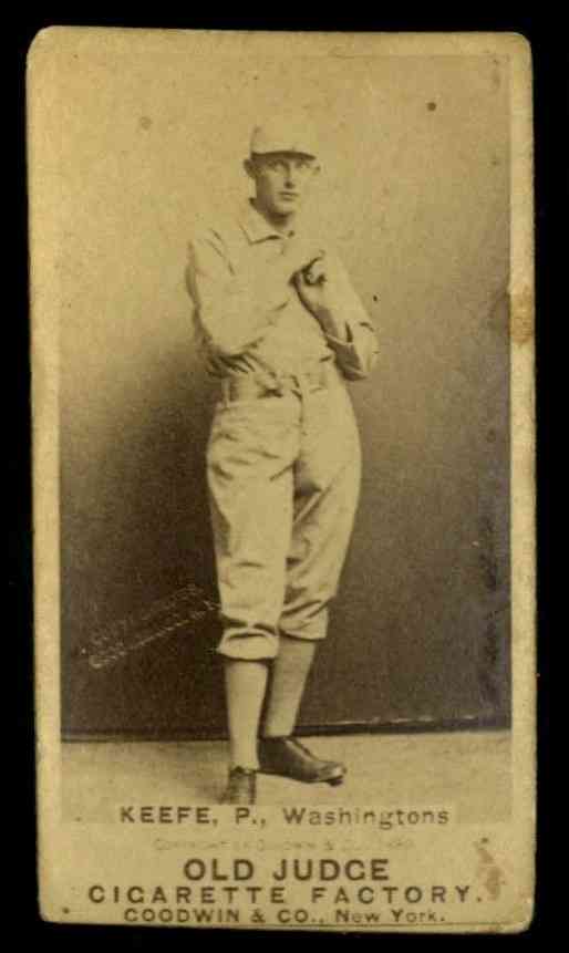 1887 N172 Old Judge #252-2 George Keefe - Pitch, Hands at Chest Looking Front GD