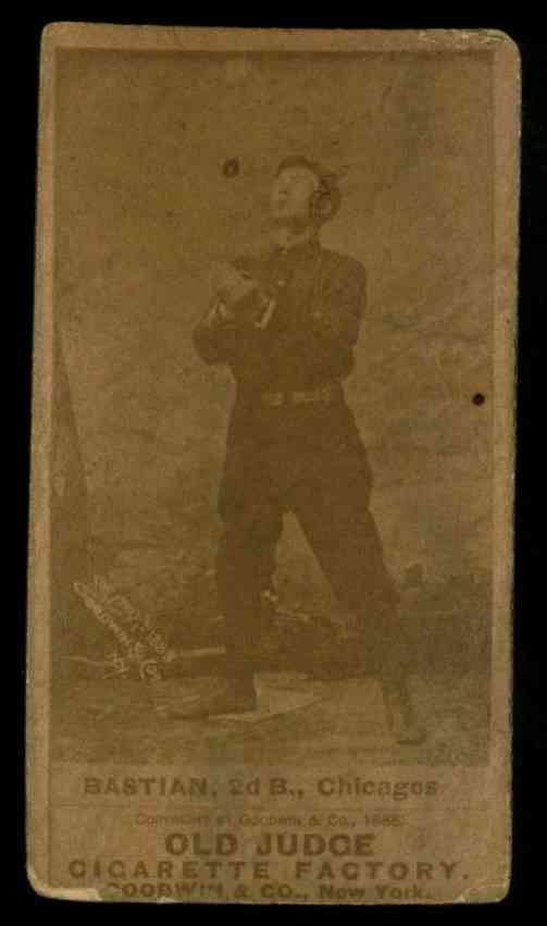 1887 N172 Old Judge #23-4 Charles Bastian - Catching, Looking Up GD