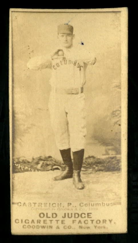 1887 N172 Old Judge #181-3 Hank Gastreich - Ready to Pitch VG