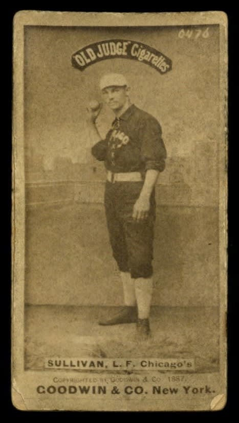 1887 N172 Old Judge #444-1 Marty Sullivan - Throw Right Hand Head High GD+
