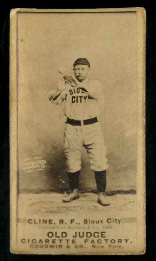 1887 N172 Old Judge #81-3 Monk Cline - Hands by Right Shoulder VG Altered Rebacked