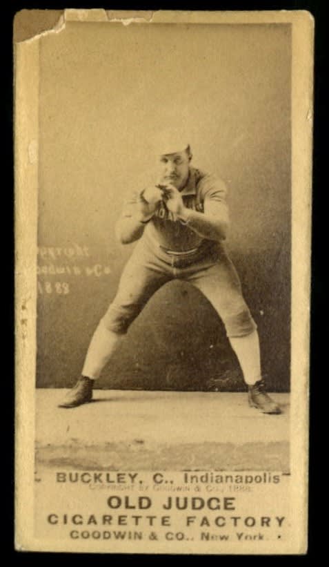 1887 N172 Old Judge #49-3 Dick Buckley - Catch Hands Chest High PR