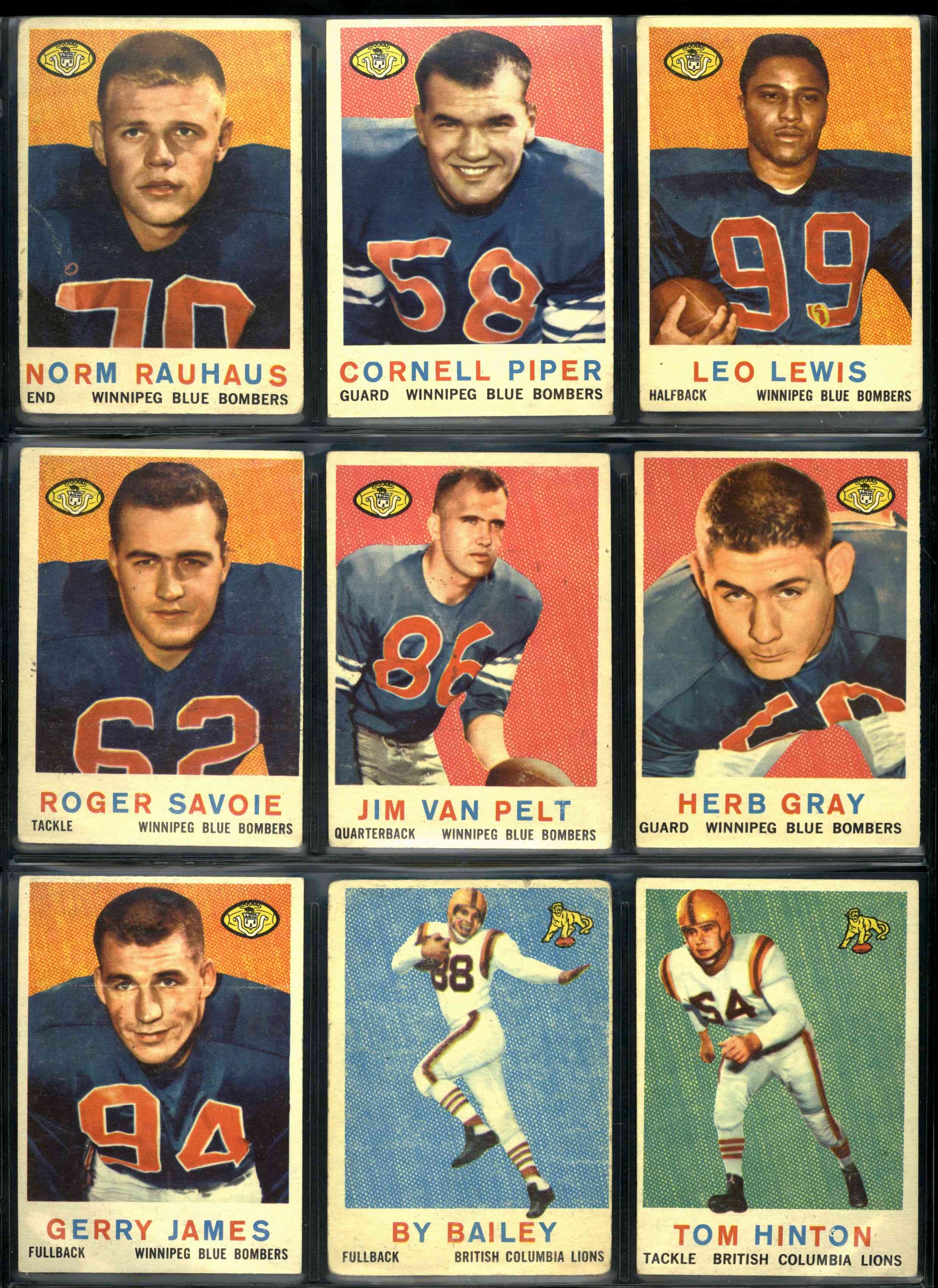1959 Topps CFL Complete Set 88/88 Mid Grade Set