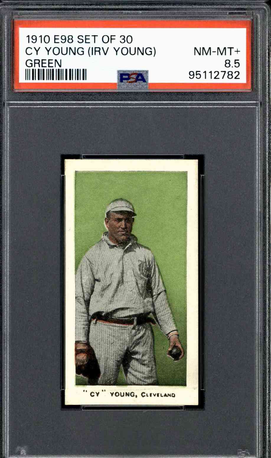 1910 E98 Cy Young (Green) PSA 8.5