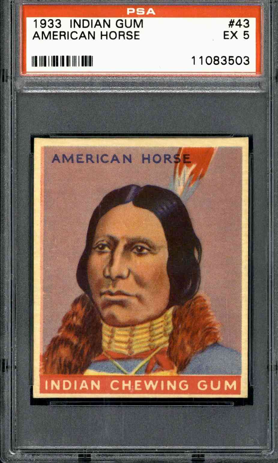 1933 Indian Gum #43 American Horse PSA 5