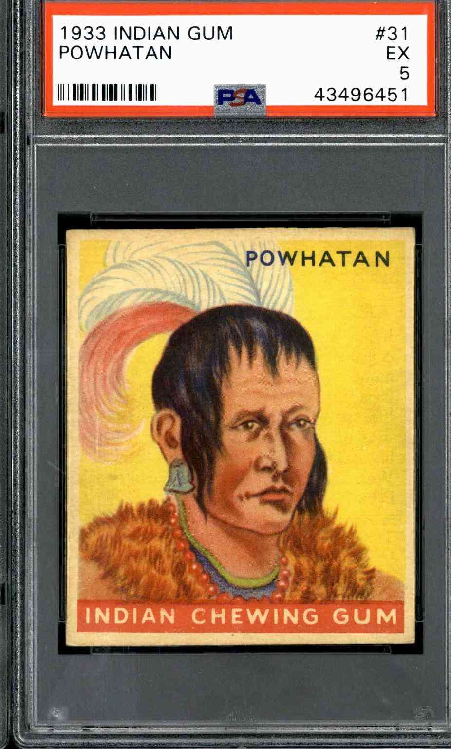 1933 Indian Gum #31 Powhatan PSA 5