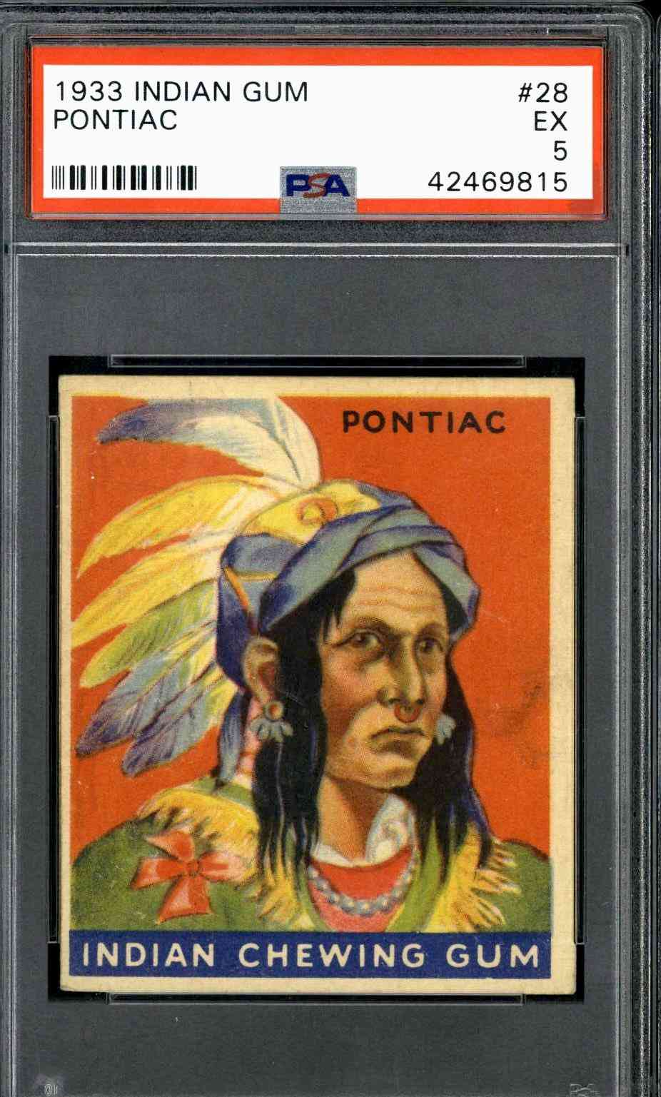 1933 Indian Gum #28 Pontiac PSA 5