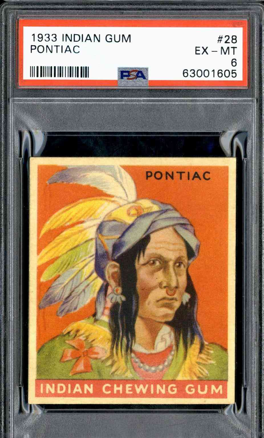 1933 Indian Gum #28 Pontiac PSA 6