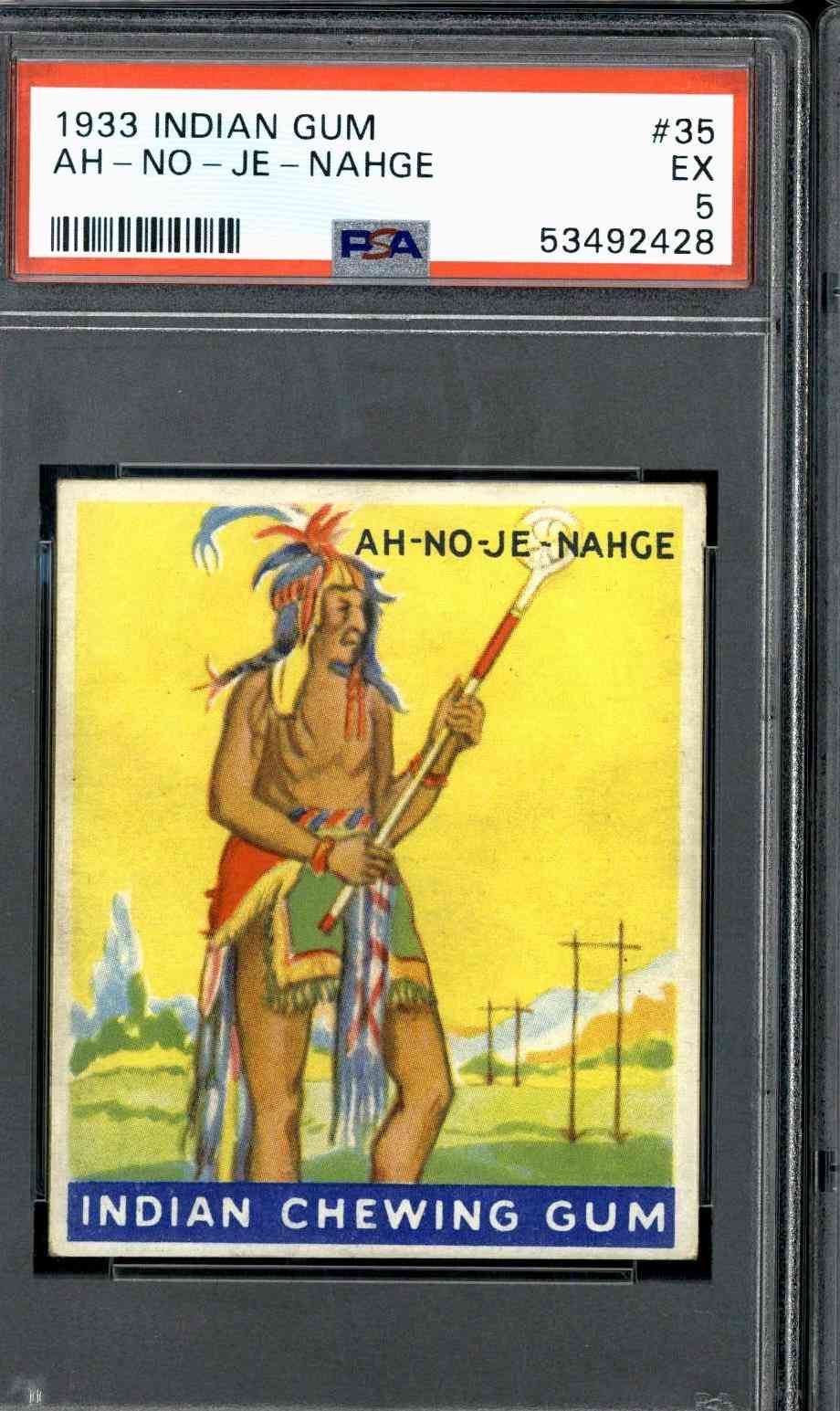 1933 Indian Gum #35 Ah-no-je-nahge PSA 5