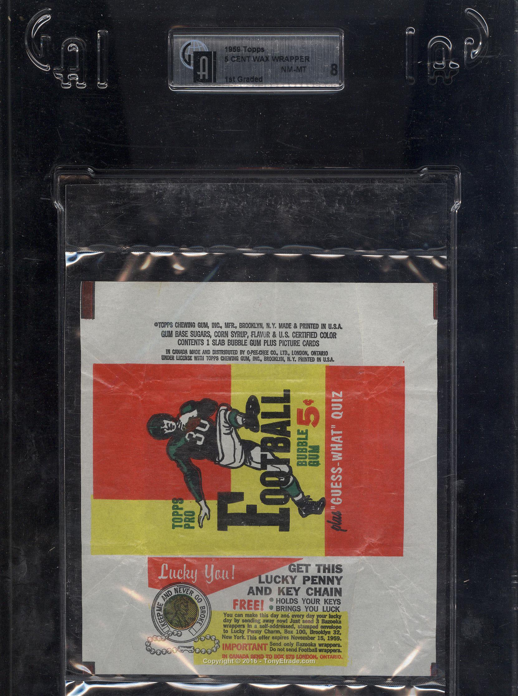 1959 Topps Football 5 Cent Wax Pack Wrapper