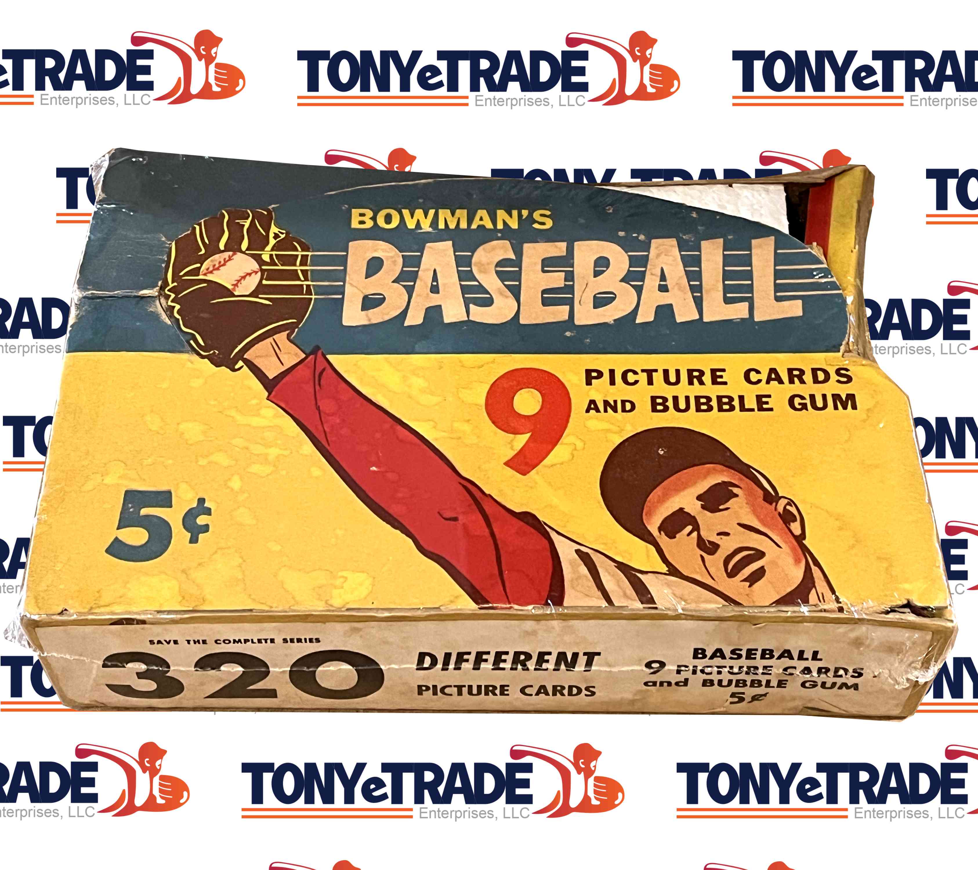 1955 Bowman Baseball Undated 5 Cent Empty Wax Box