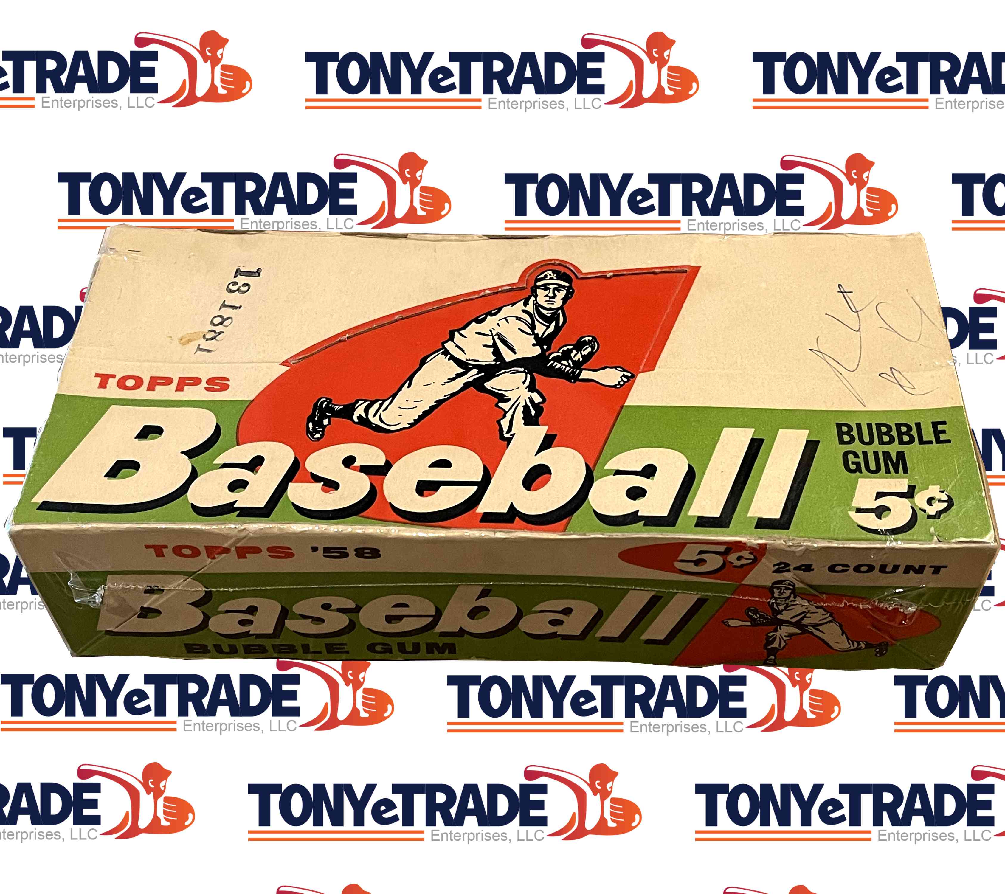 1958 Topps Baseball 5 Cent Dated Empty Wax Box