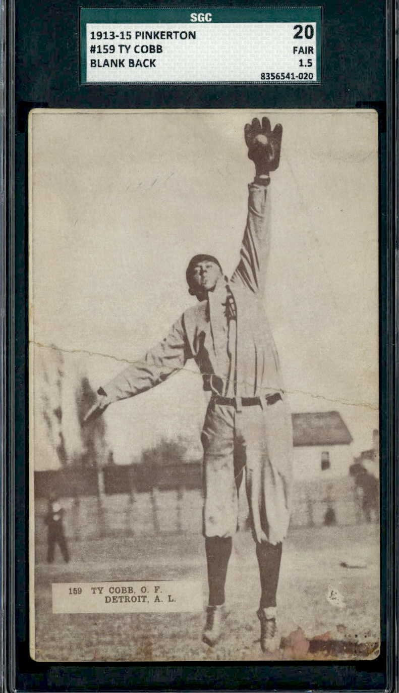 1913-15 Pinkerton #159 Ty Cobb Blank Back SGC 20 Fair 1.5