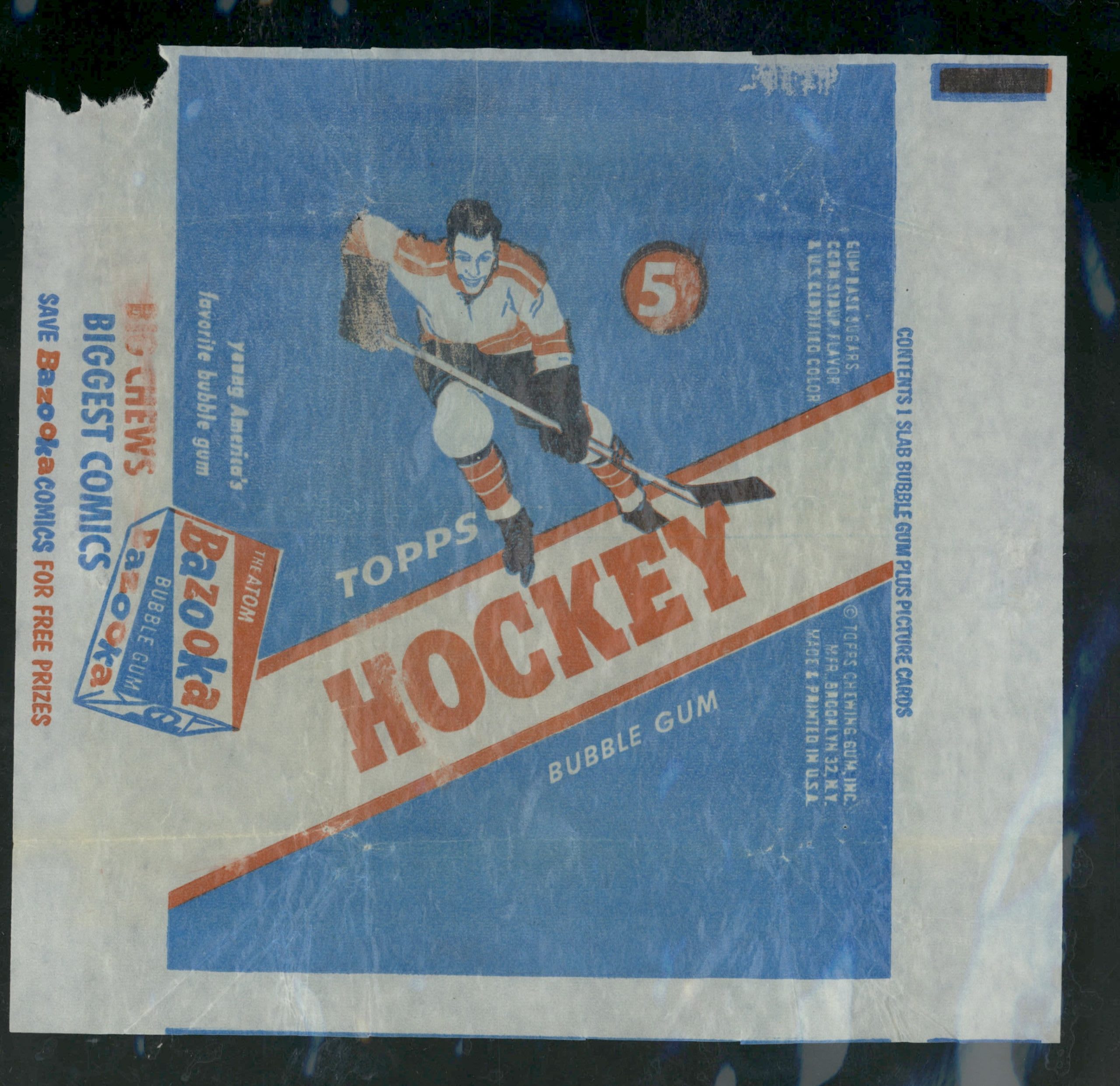 1954 Topps Hockey Wax Pack Wrapper