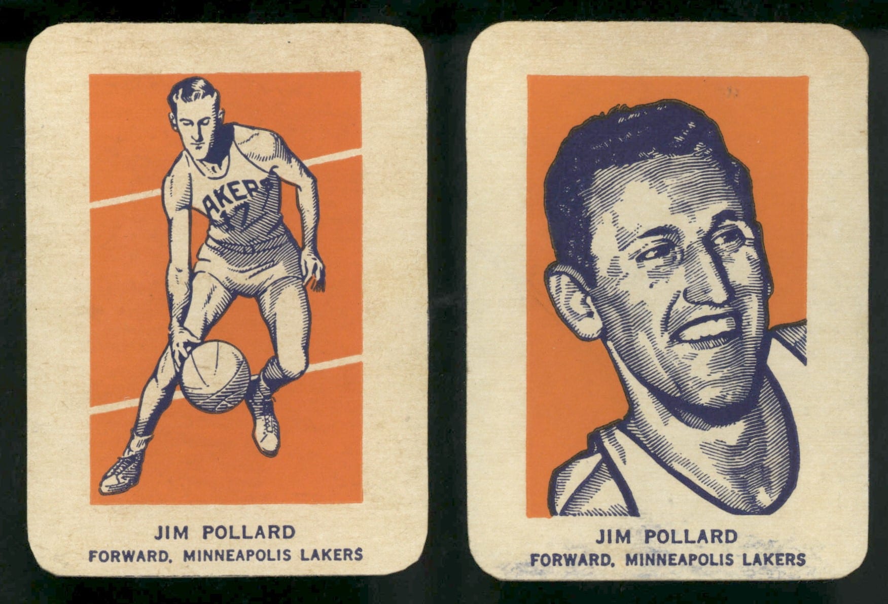 1952 Wheaties Jim Pollard Portrait & Action VG-EX