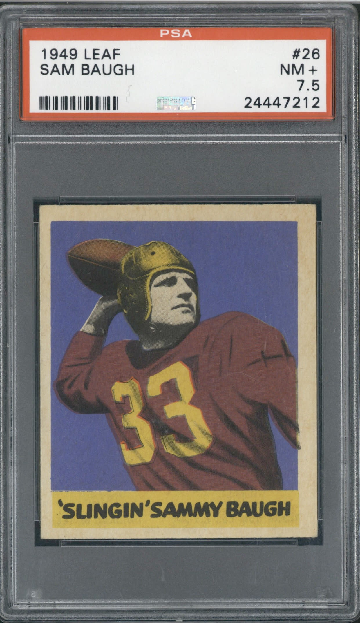 1949 Leaf #26 Sam Baugh PSA 7.5 NM+