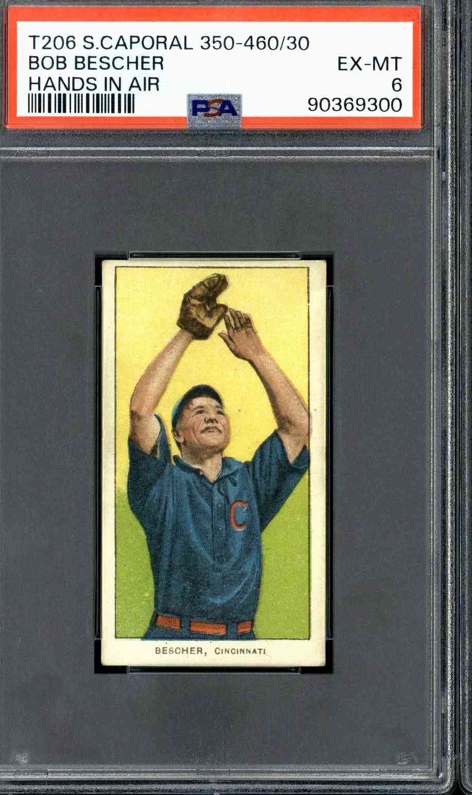 1909 T206 Bob Bescher (Hands in Air)