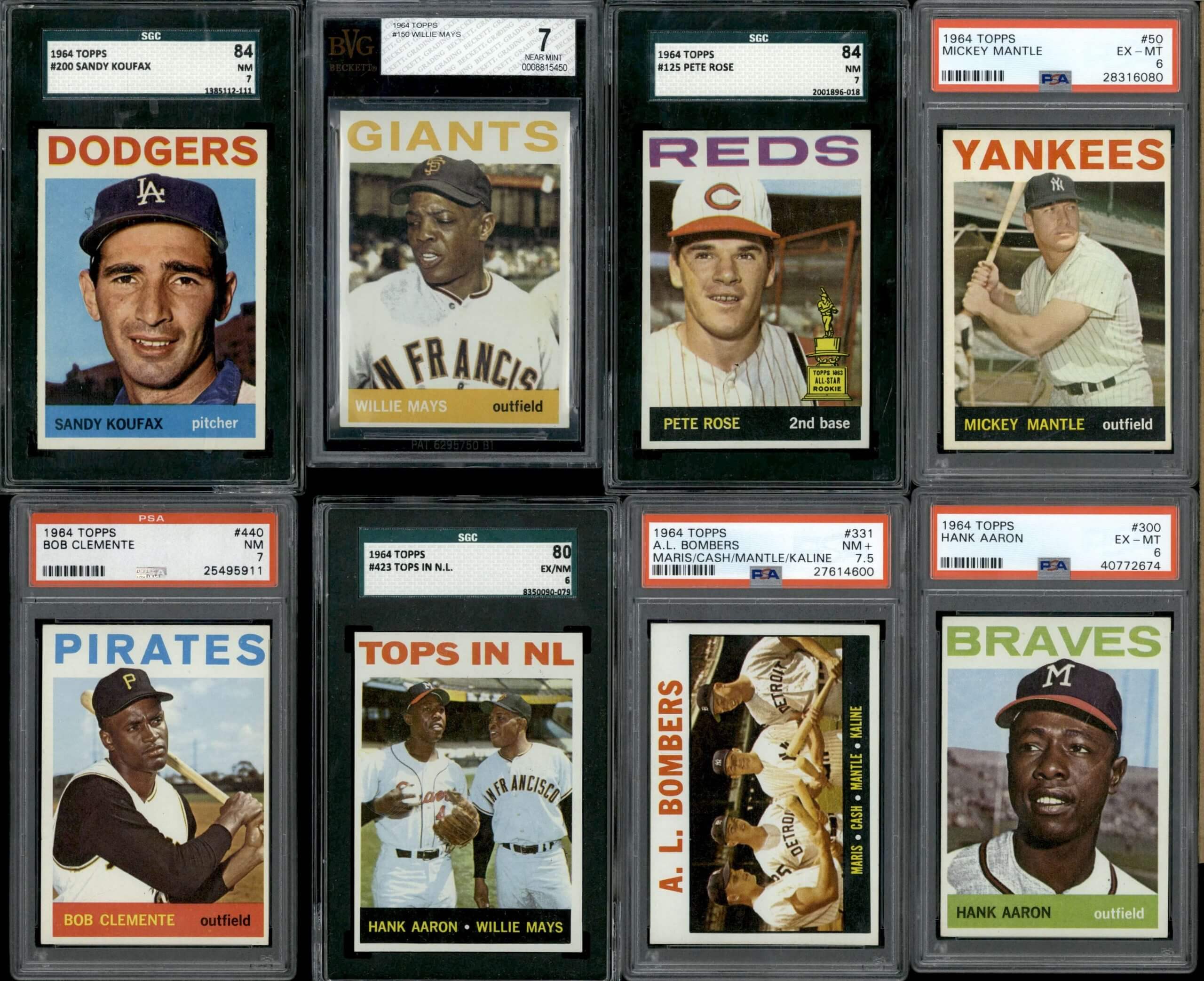 1964 Topps Baseball Complete Set 587/587 High Grade EX-MT NMT PSA Mays Mantle Clemente