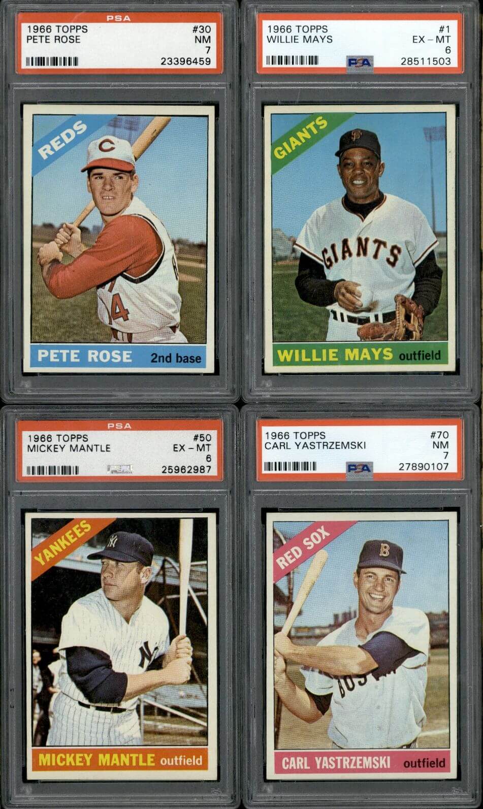 1966 Topps Baseball Complete Set 598/598 with PSA Rose Mantle Mays YAZ High Grade