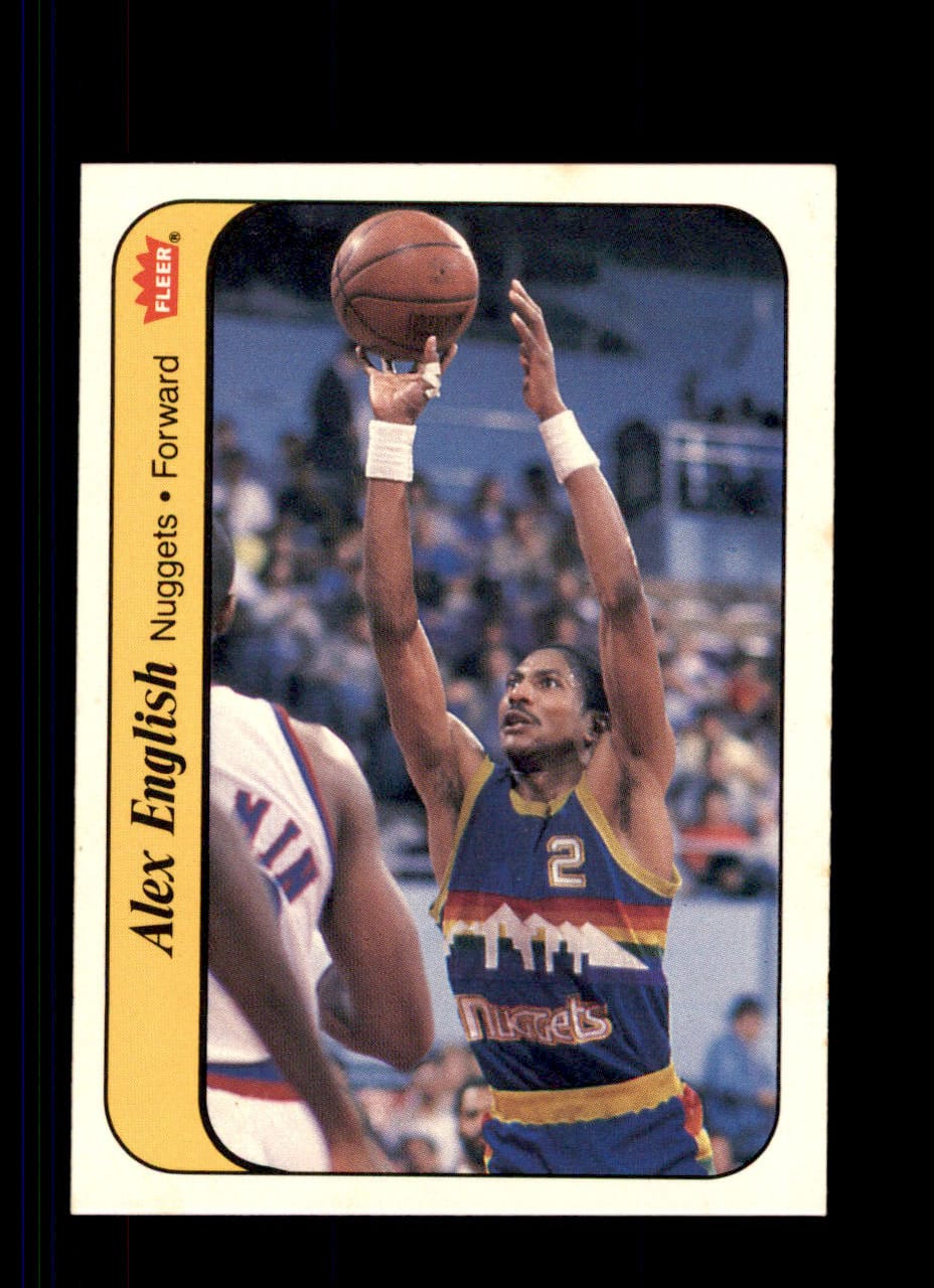 1986 Fleer Sticker #4 Alex English