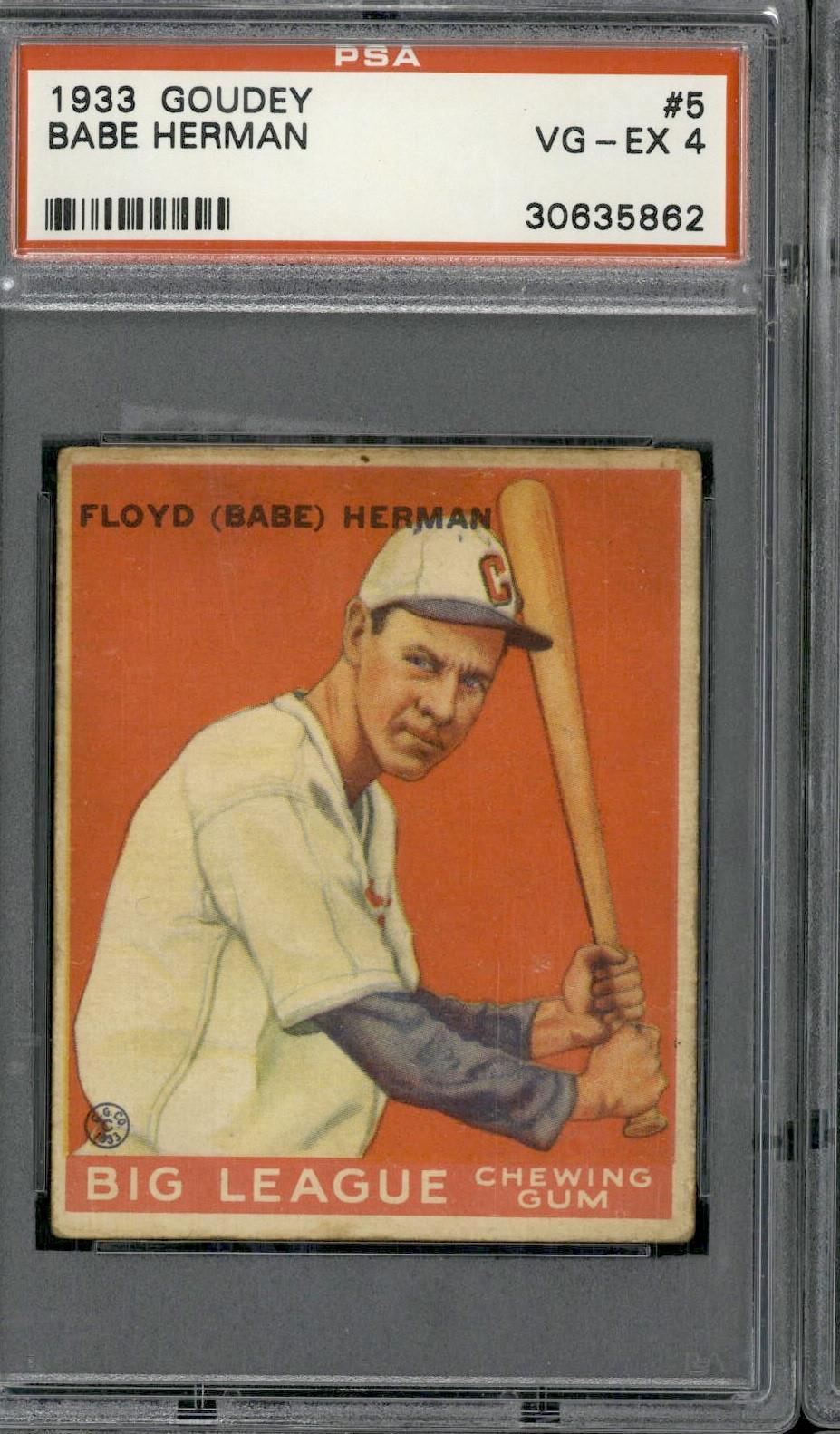 1933 Goudey #5 Babe Herman