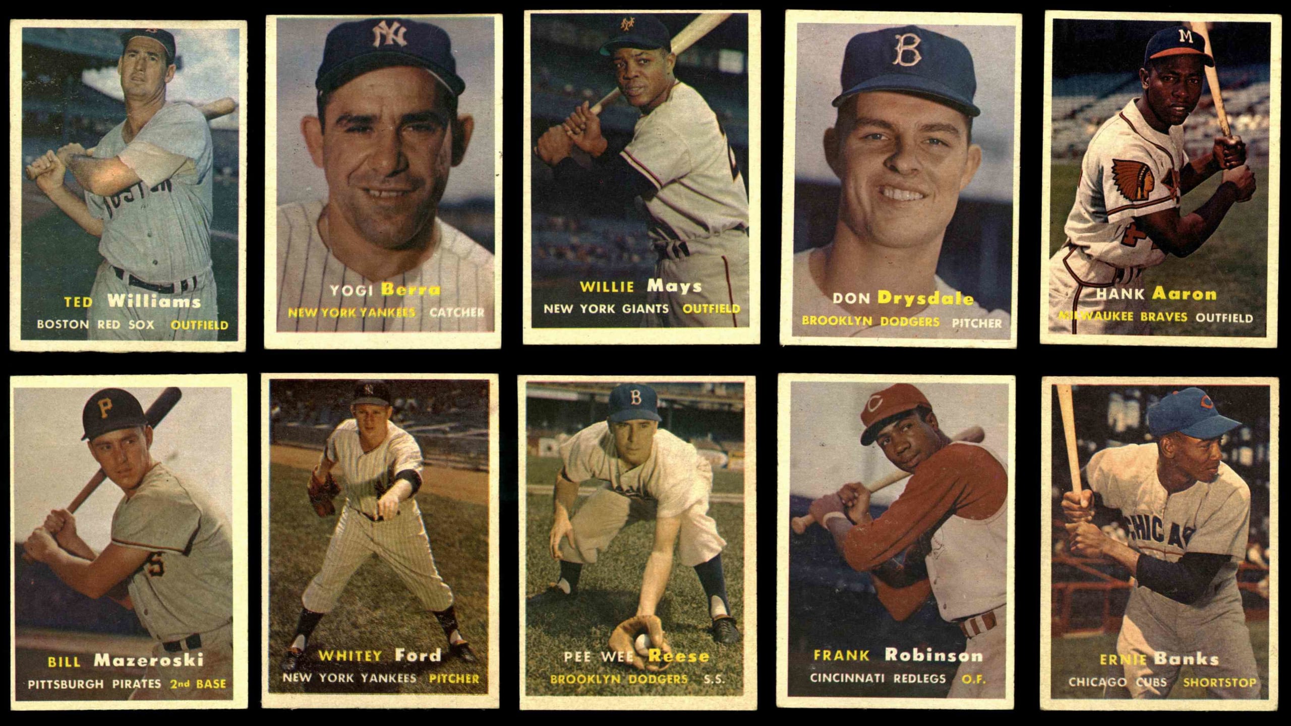 1957 Topps Baseball EX to EX-MT Avg Complete Set (407) Stars Solid Mantle Mays