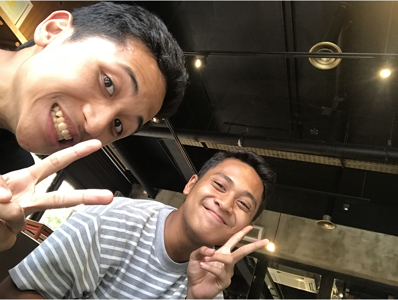 Ghiffari and I one second after knowing all tickets had been sold out