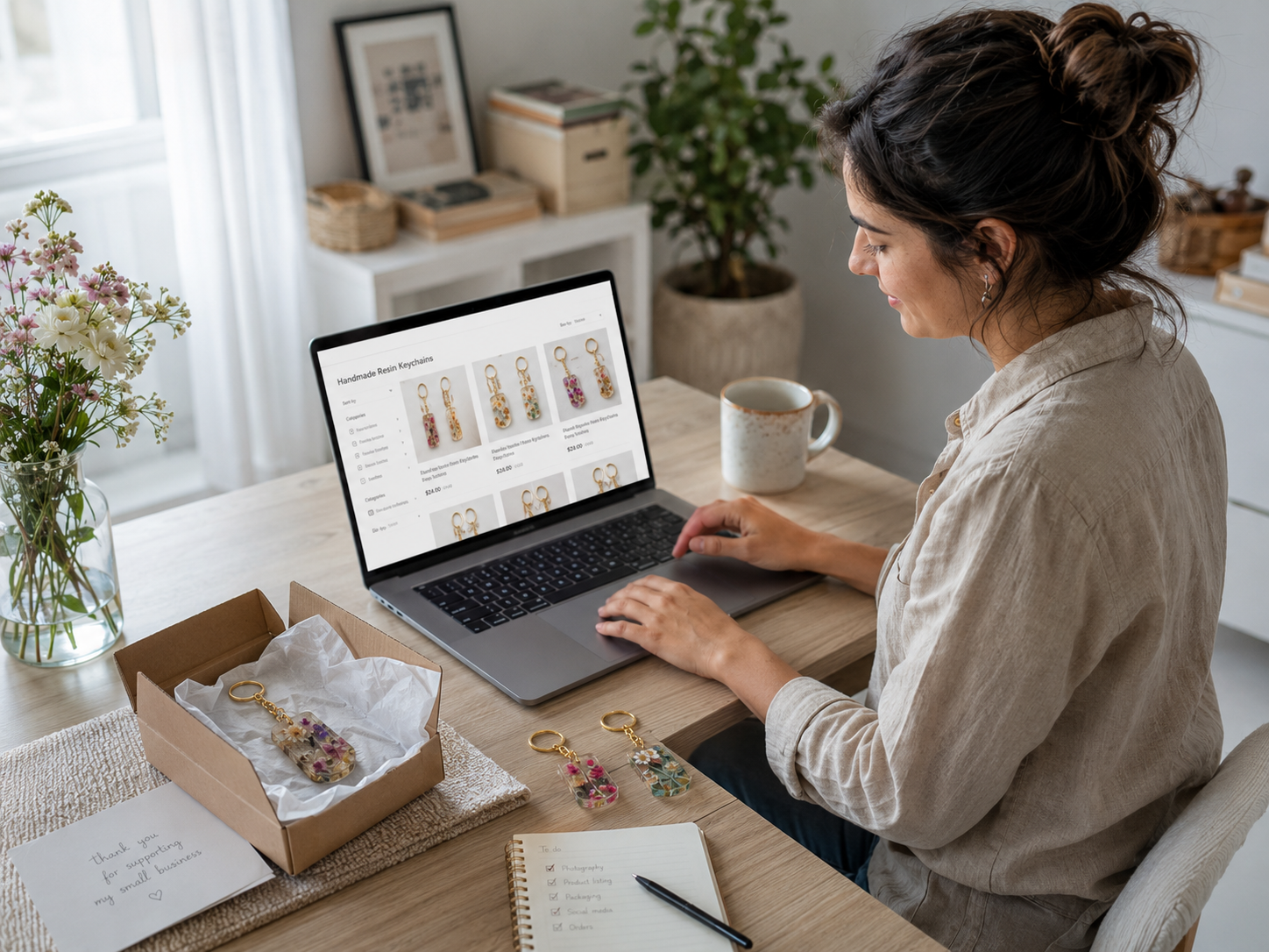 Catálogo online de productos artesanales y pedido listo para enviar