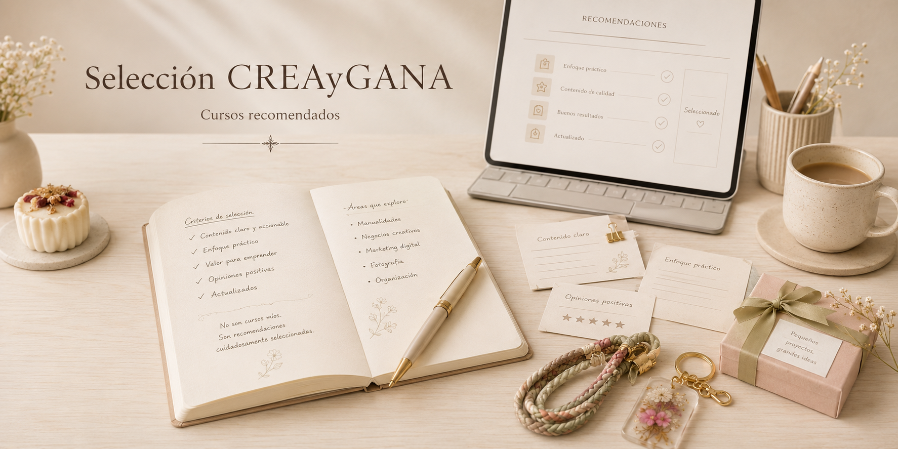 Selección de cursos recomendados por CREAyGANA